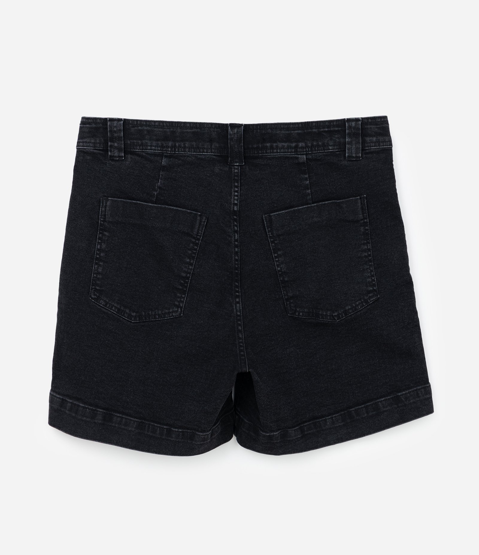 Short em Jeans com Elastano e Barra Larga Curve & Plus Size Preto 7
