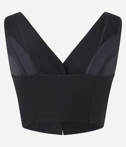 Blusa Alfaiatada Estilo Colete em Crepe com Alças Finas nas Costas