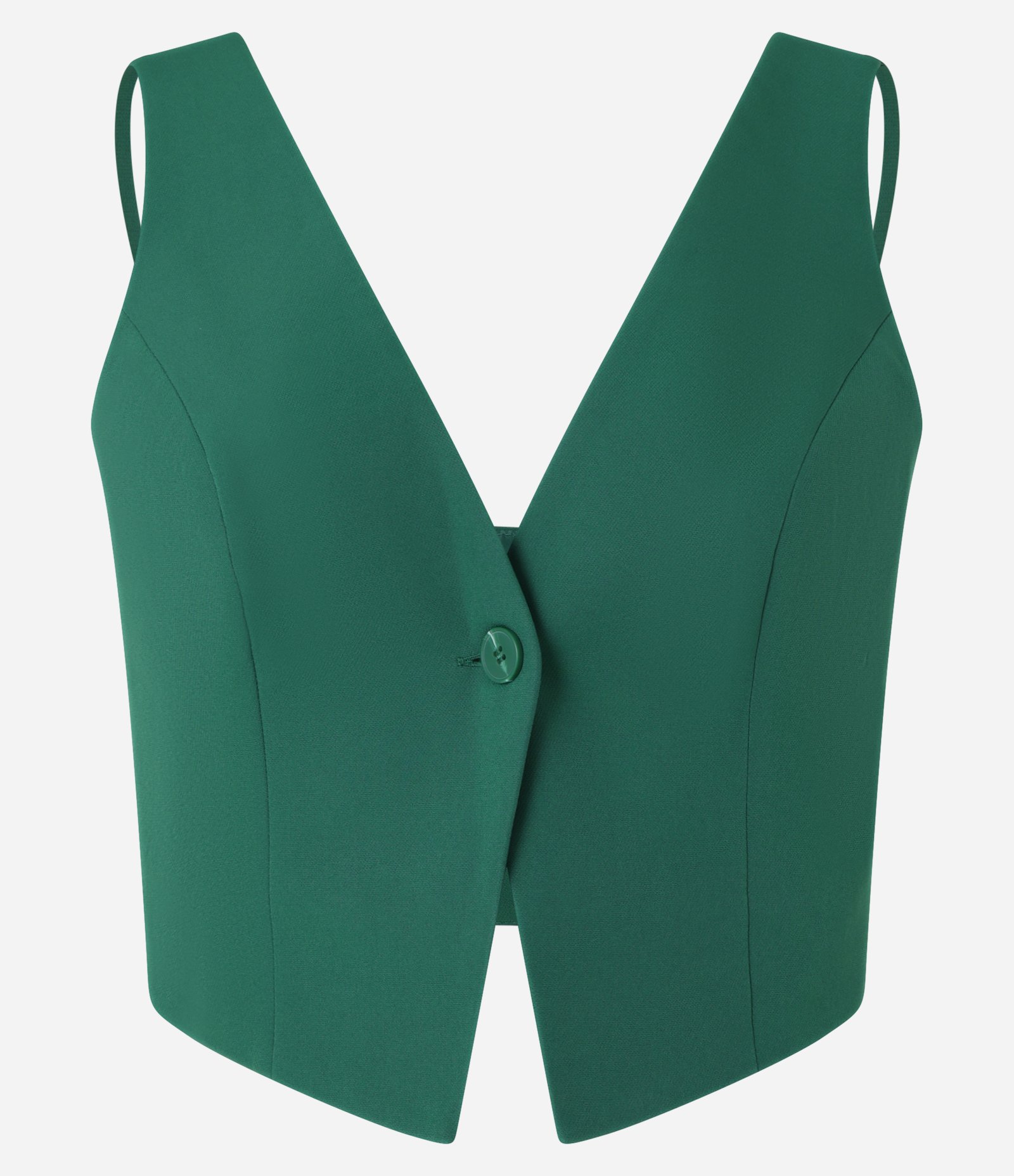 Blusa Alfaiatada Estilo Colete em Crepe com Alças Finas nas Costas Verde 6