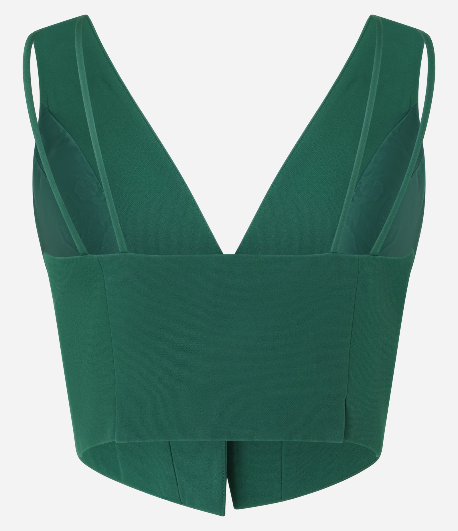 Blusa Alfaiatada Estilo Colete em Crepe com Alças Finas nas Costas Verde 7