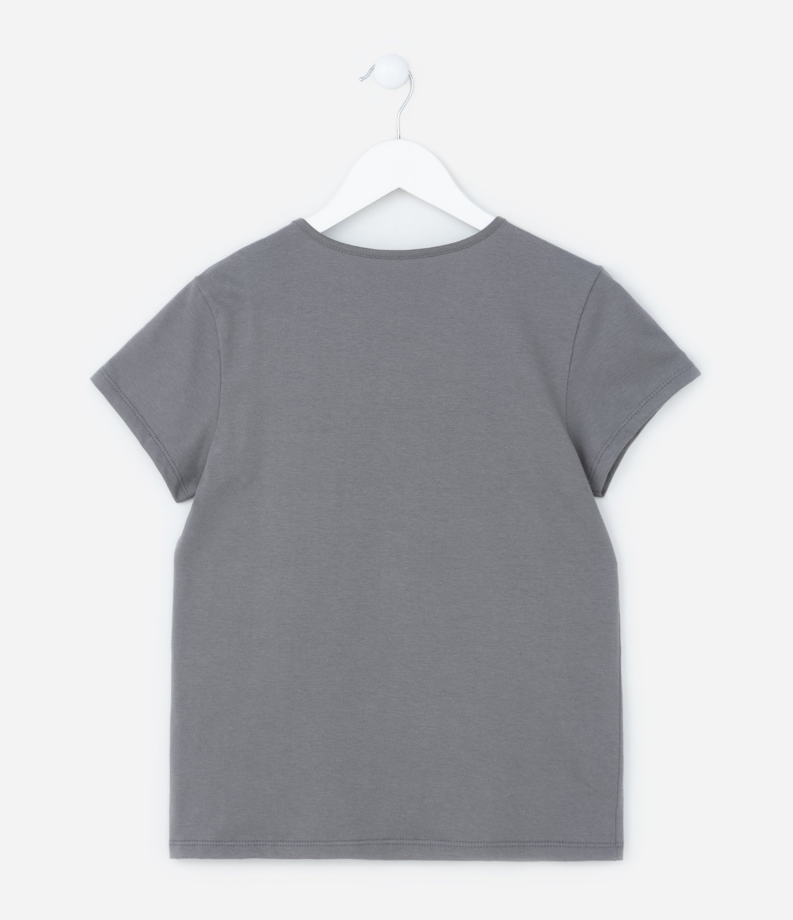 Camiseta Infantil com Estampa Ursinha Fashion - Tam  5 a 14 Anos Cinza 2