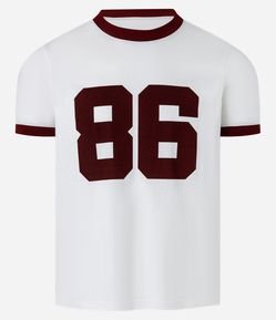 Camiseta Baby Tee Sportcore com Ribana e Estampa Lettering 86
