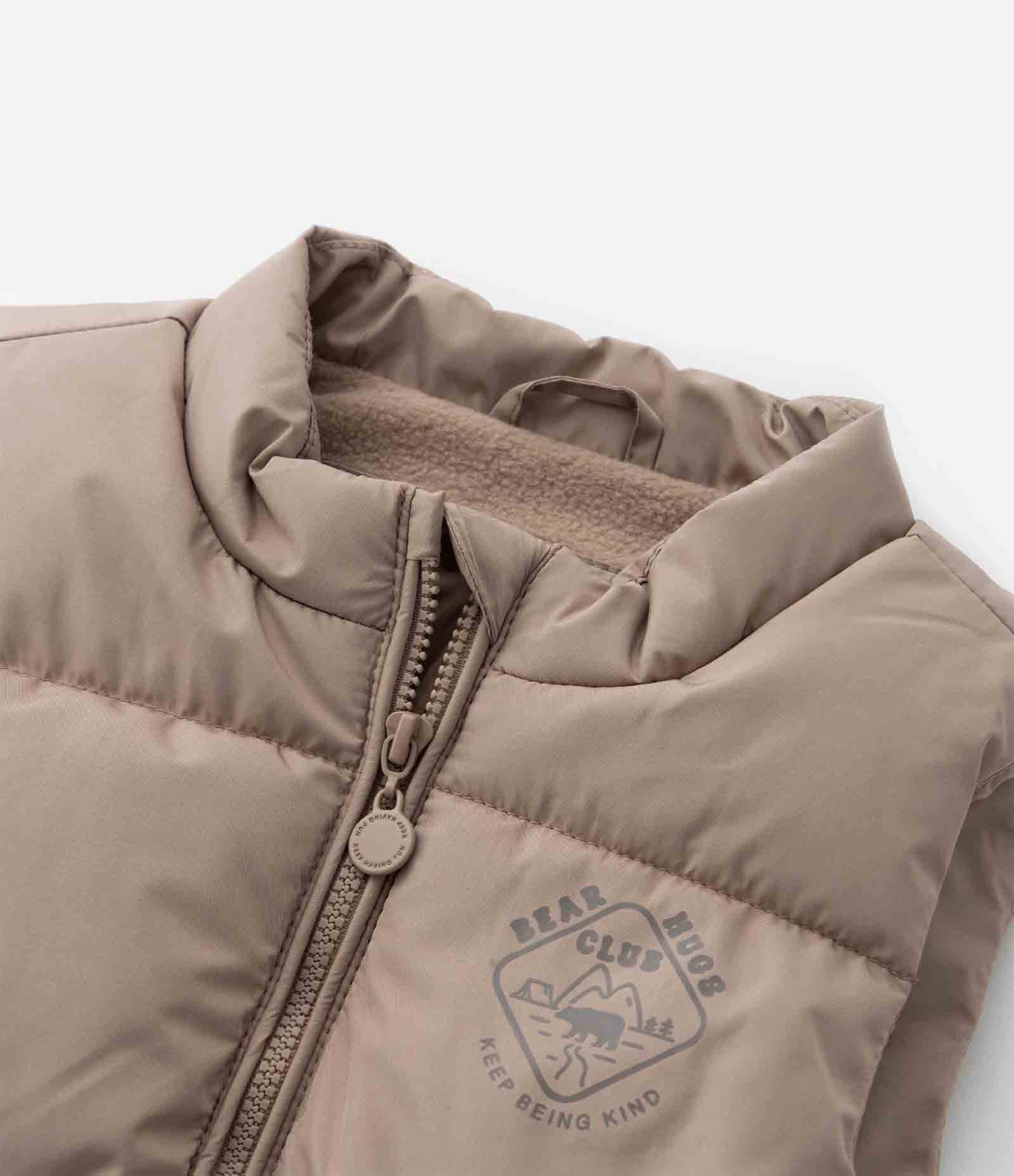 Colete Infantil em Microfibra com Bolsos e Lapela - Tam 1 a 4 Anos Marrom 7