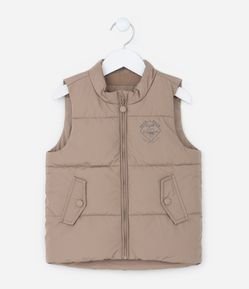 Colete Infantil em Microfibra com Bolsos e Lapela - Tam 1 a 4 Anos