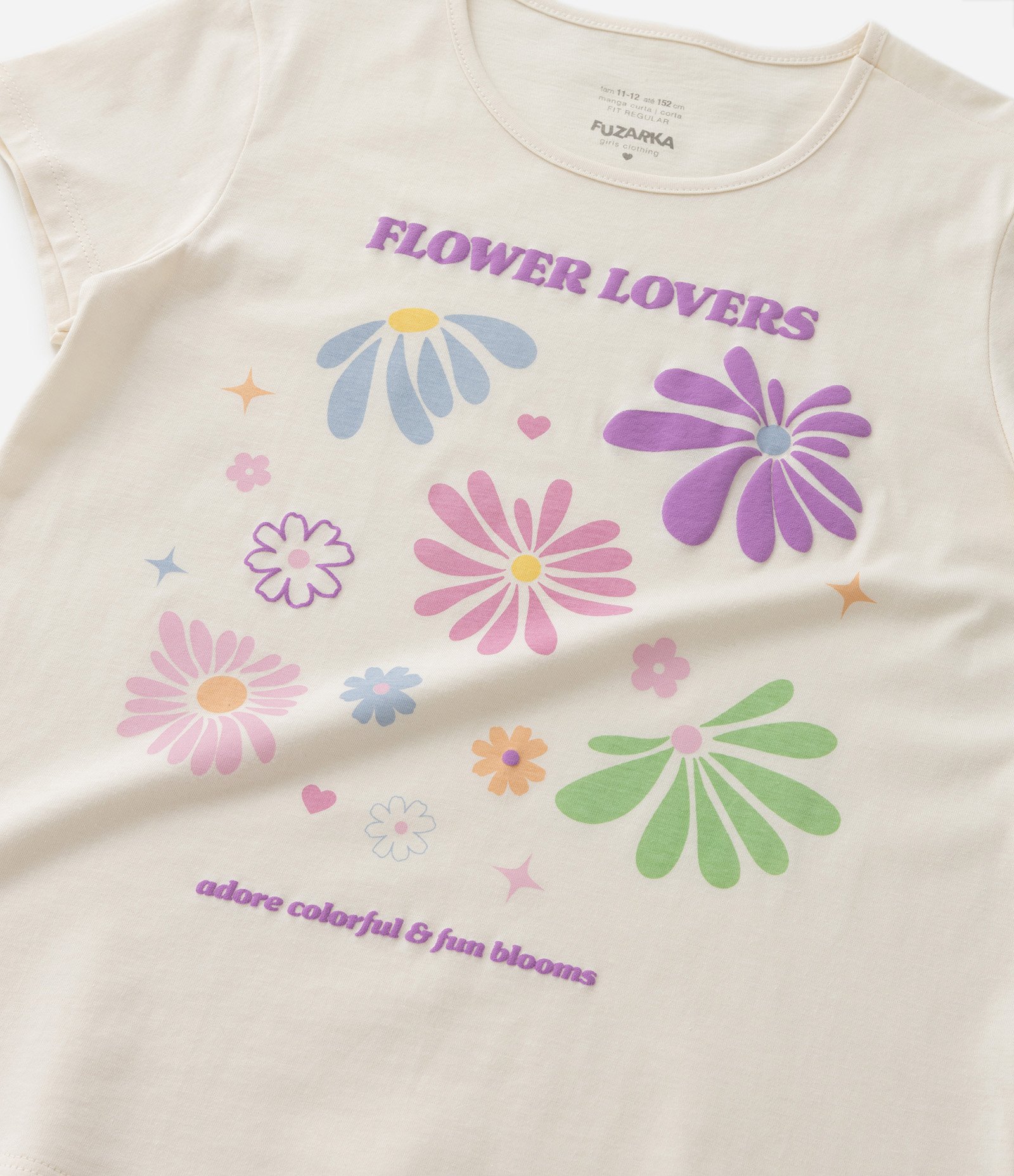 Blusa Infantil com Estampa Floral - Tam 5 a 14 Anos Bege 4
