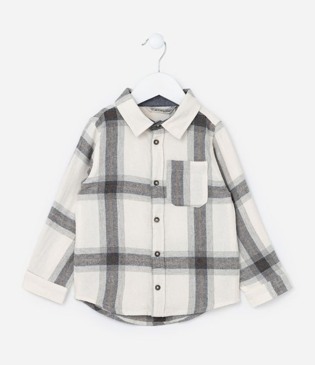 Camisa Infantil em Flanela com Estampa Xadrez - Tam 1 a 5 Anos