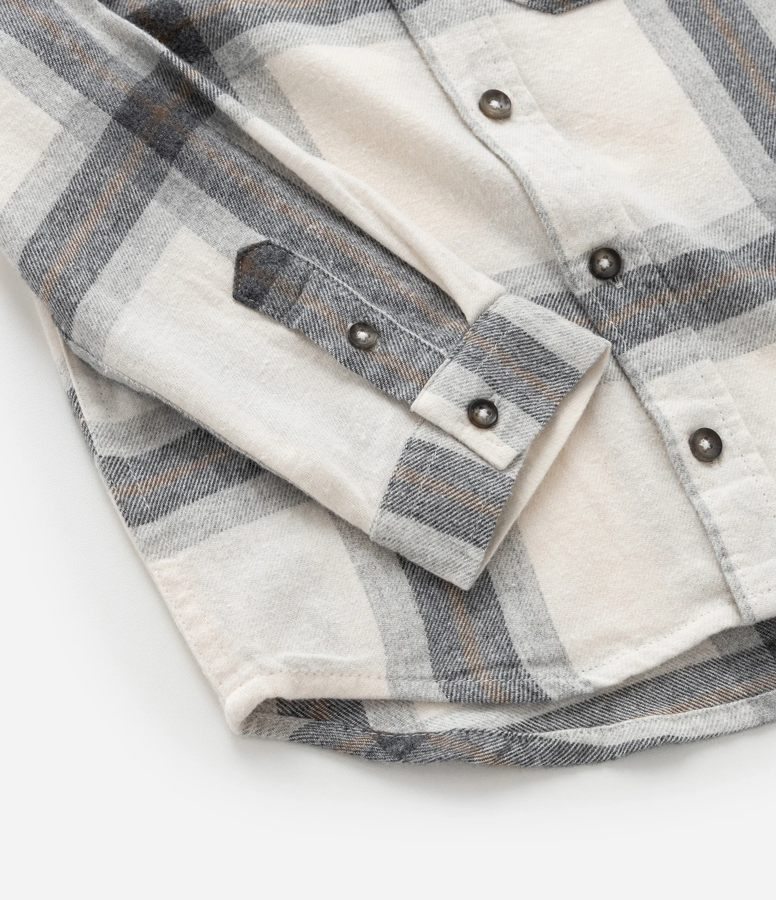 Camisa Infantil em Flanela com Estampa Xadrez - Tam 1 a 5 Anos Bege/Cinza 4