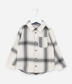 Camisa Infantil em Flanela com Estampa Xadrez - Tam 1 a 5 Anos