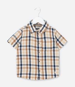 Camisa Infantil em Flanela com Estampa Xadrez - Tam 1 a 5 Anos