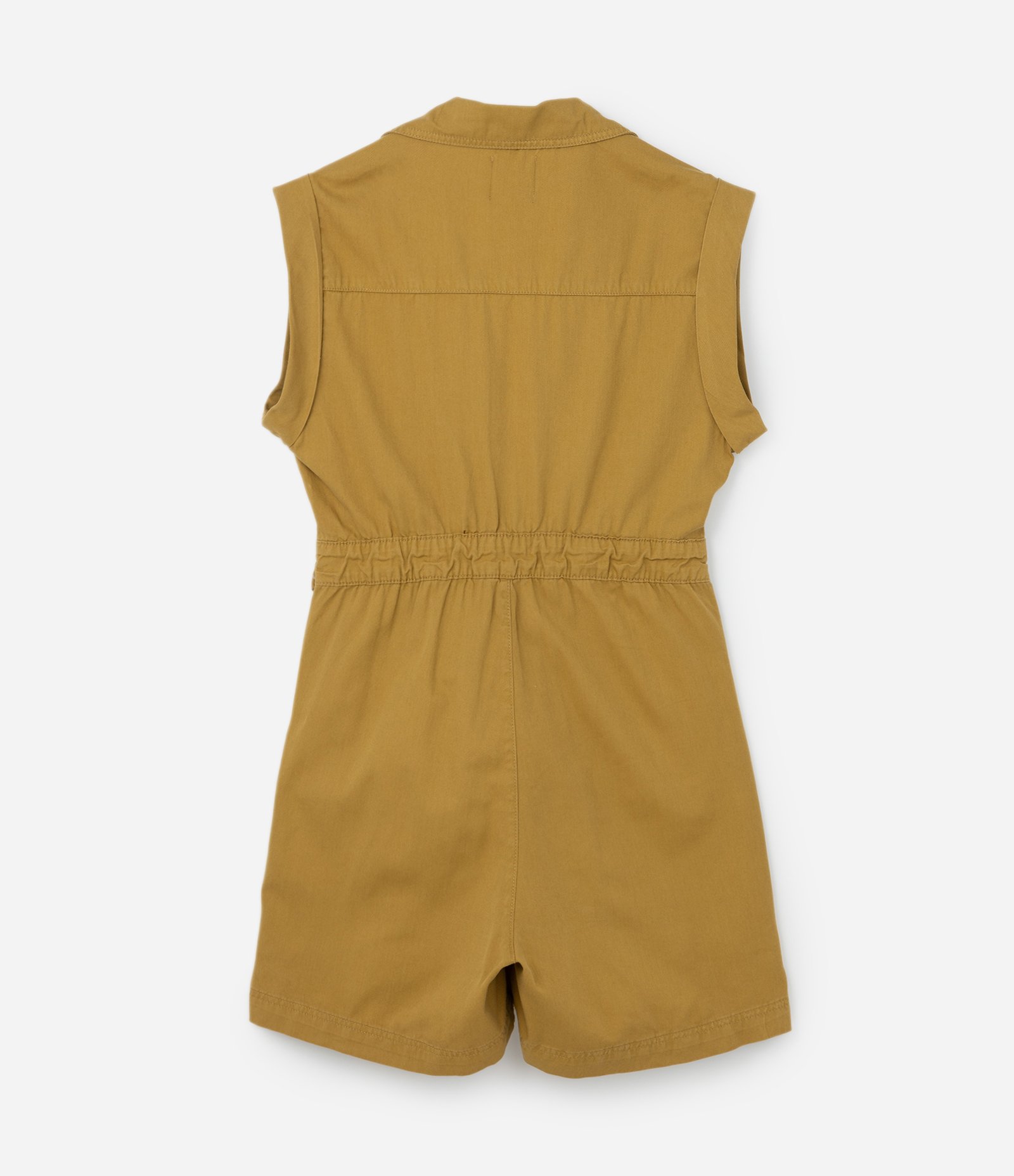 Macaquinho em Sarja com Faixa Bordada Curve & Plus Size Verde Oliva 6