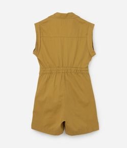 Macaquinho em Sarja com Faixa Bordada Curve & Plus Size