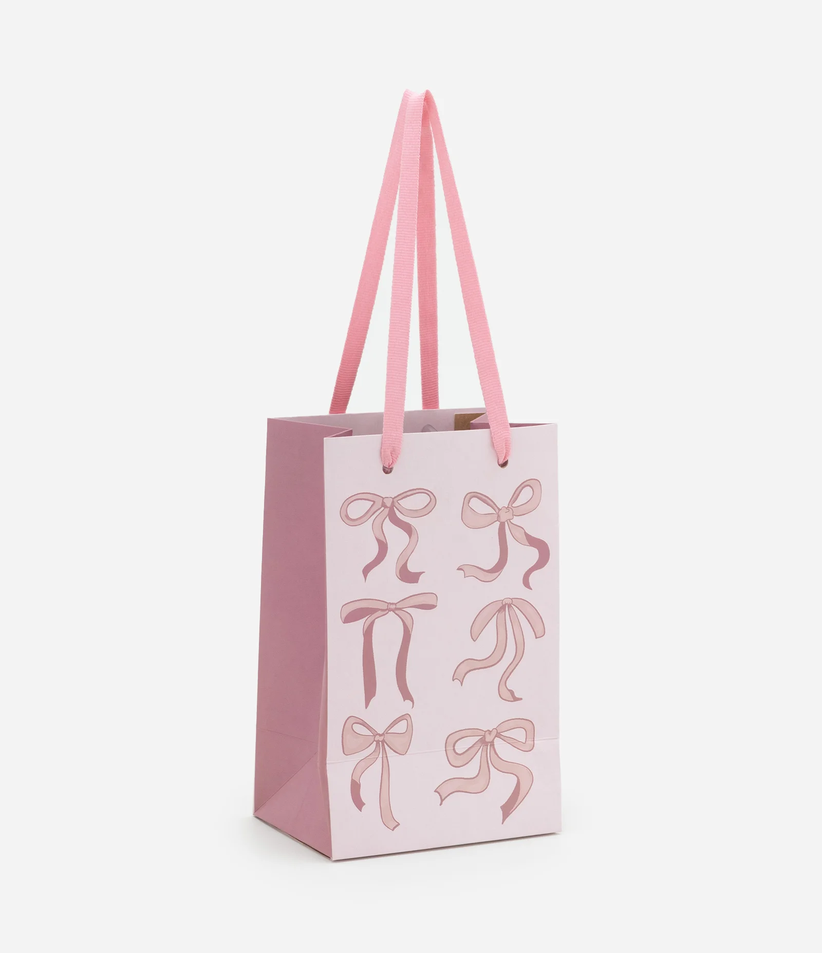 Embalagem de Presente Pequena com Estampa de Lacinhos Rosa 1