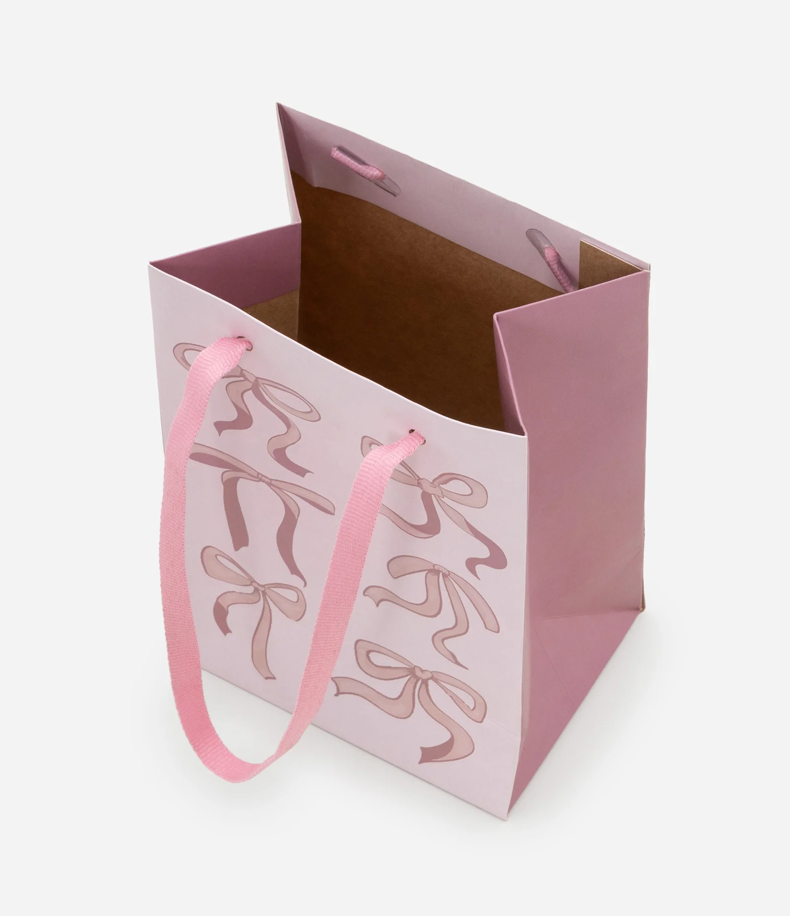 Embalagem de Presente Pequena com Estampa de Lacinhos Rosa 2