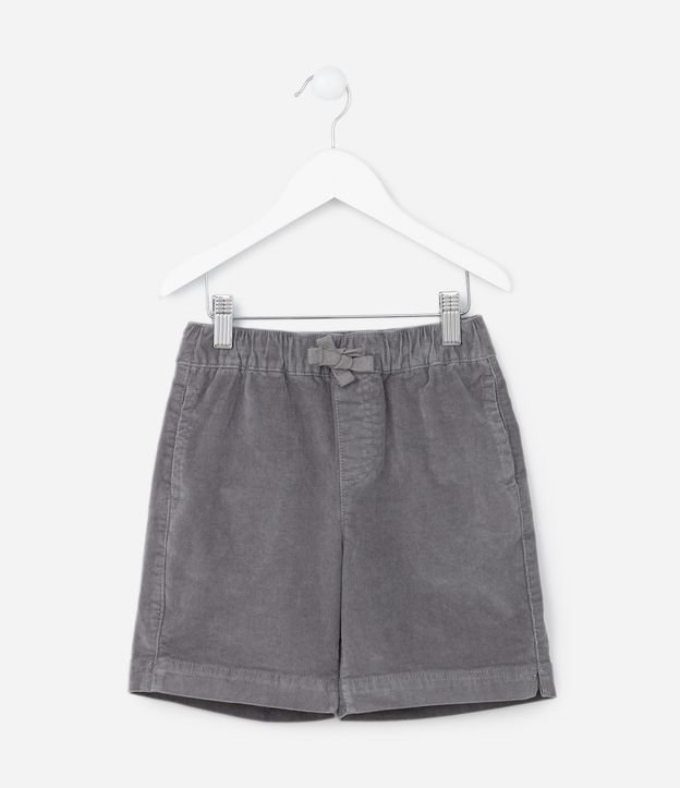 Bermuda Infantil em Veludo com Bolsos - Tam 5 a 14 Anos