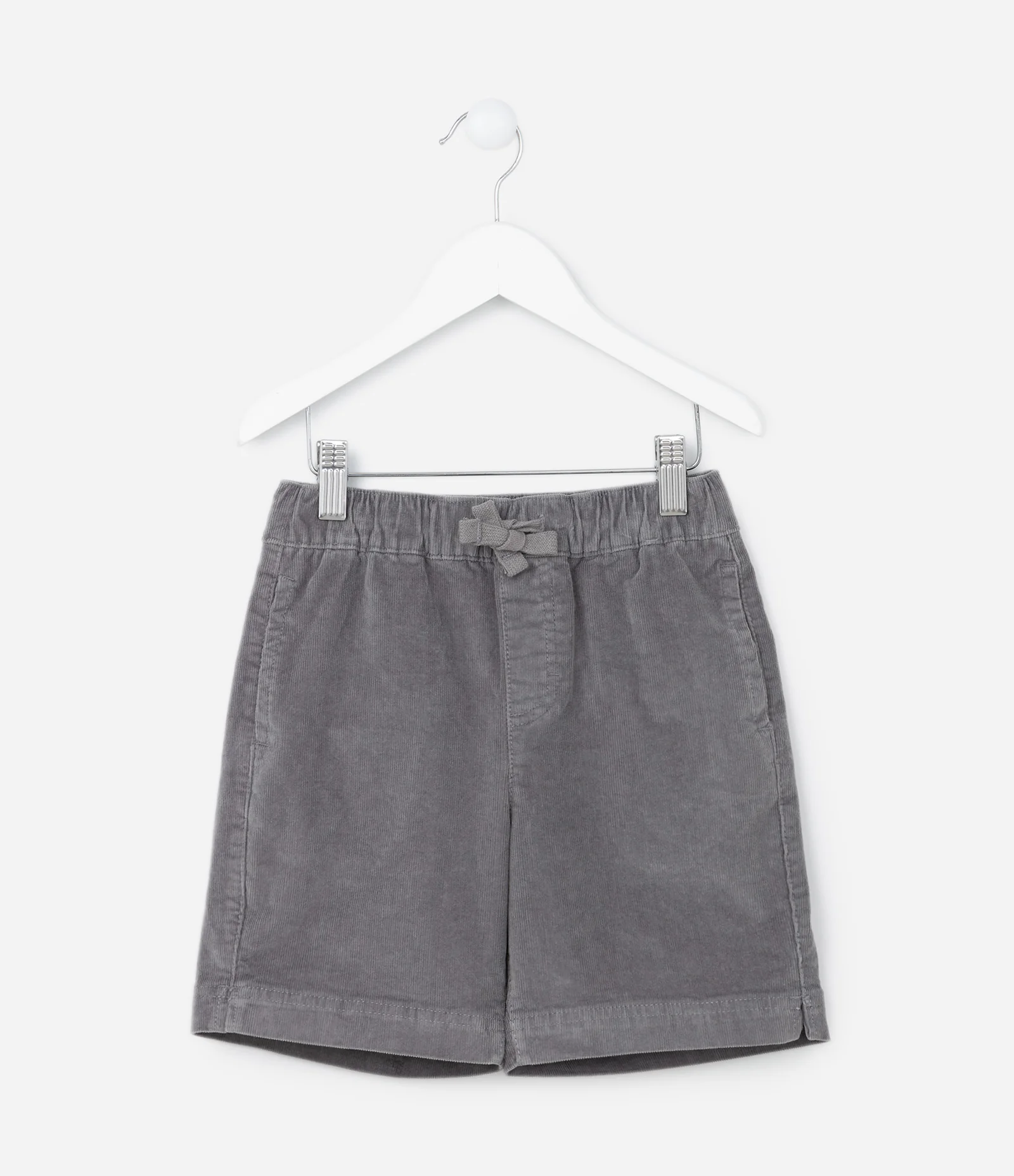 Bermuda Infantil em Veludo com Bolsos - Tam 5 a 14 Anos Cinza 1