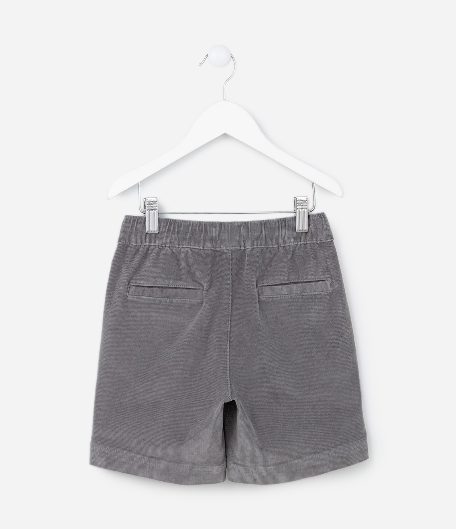 Bermuda Infantil em Veludo com Bolsos - Tam 5 a 14 Anos Cinza 2
