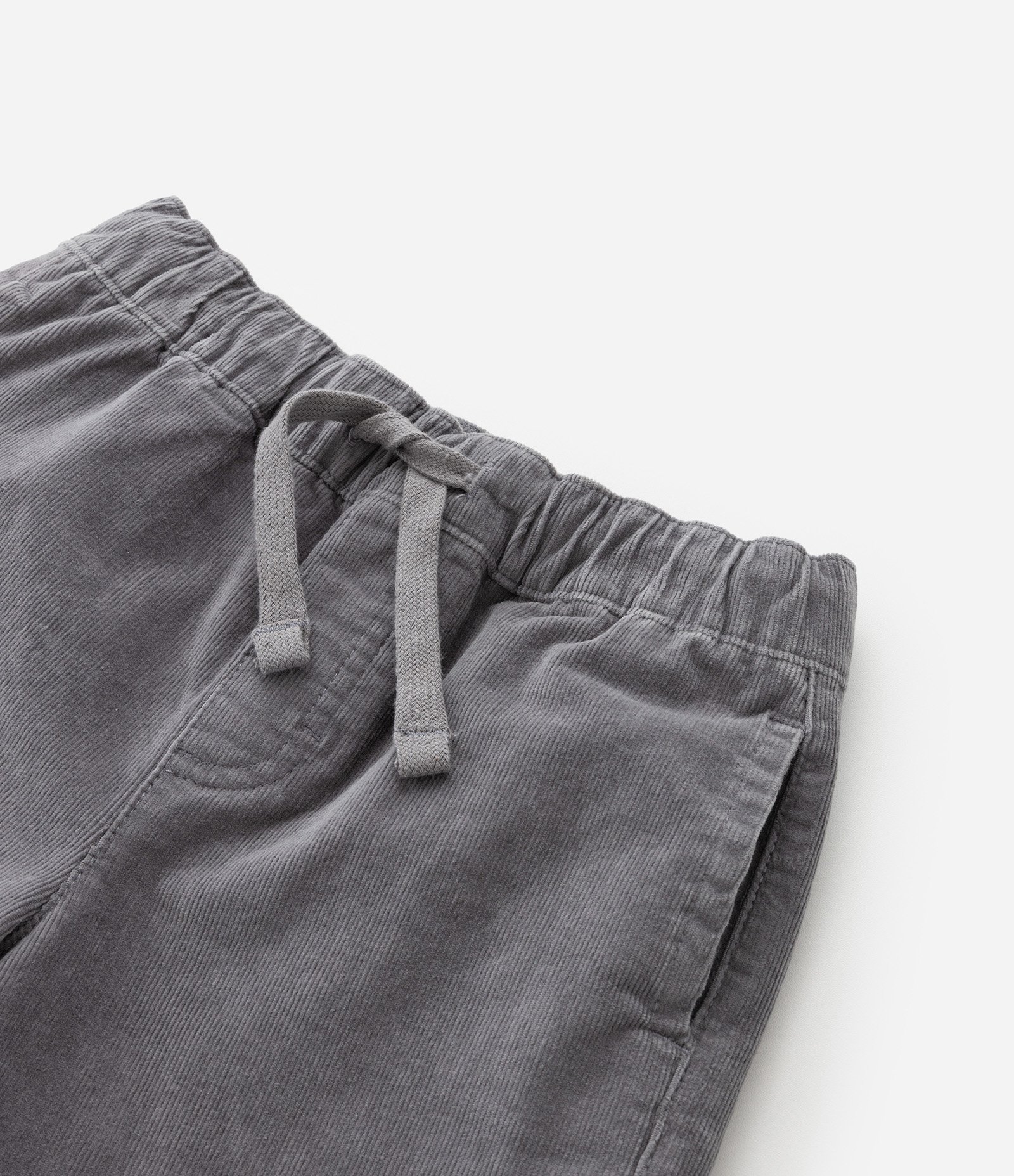 Bermuda Infantil em Veludo com Bolsos - Tam 5 a 14 Anos Cinza 5