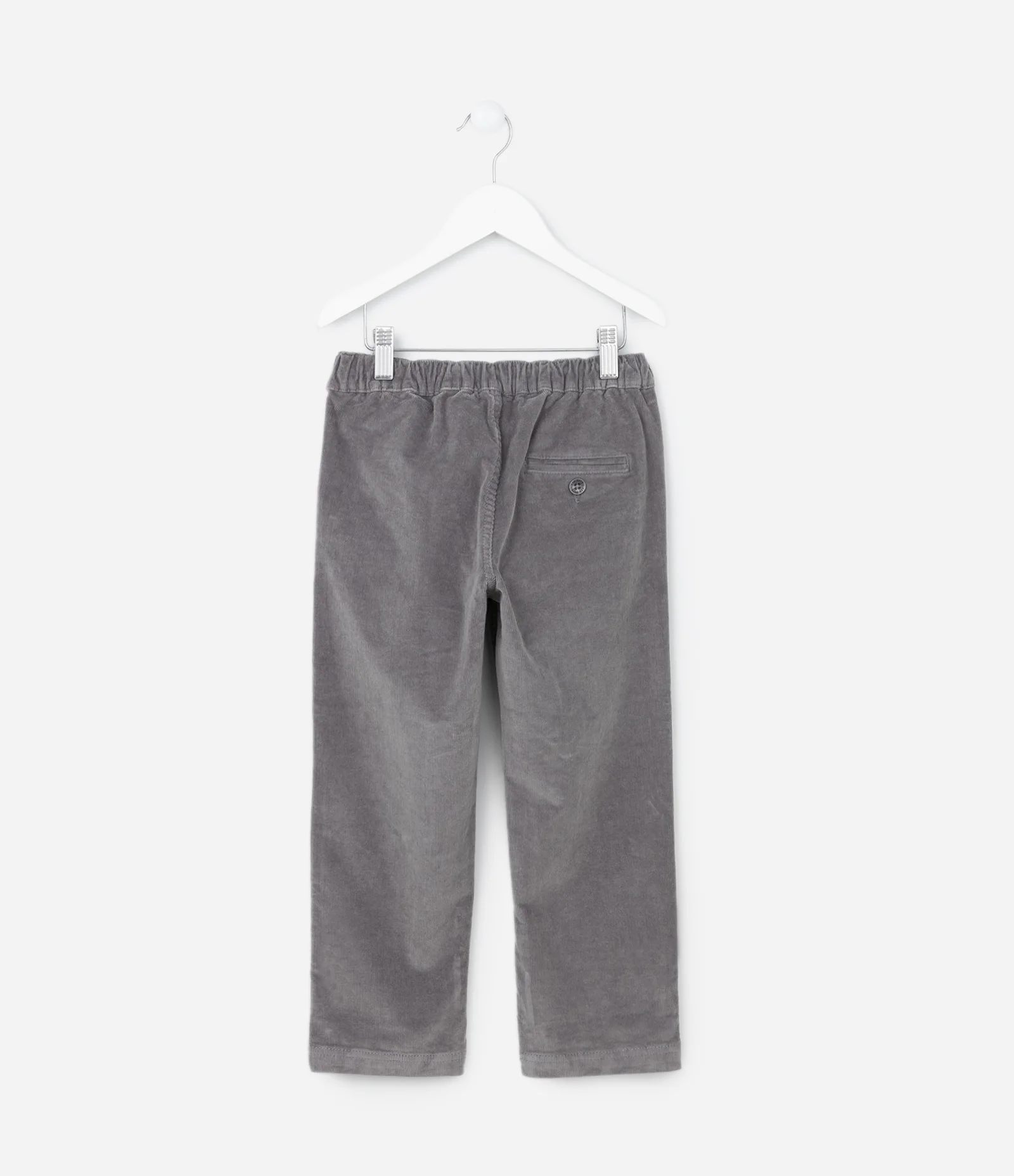 Calça Reta Infantil em Veludo com Bolsos - Tam 5 a 14  Anos Cinza 2
