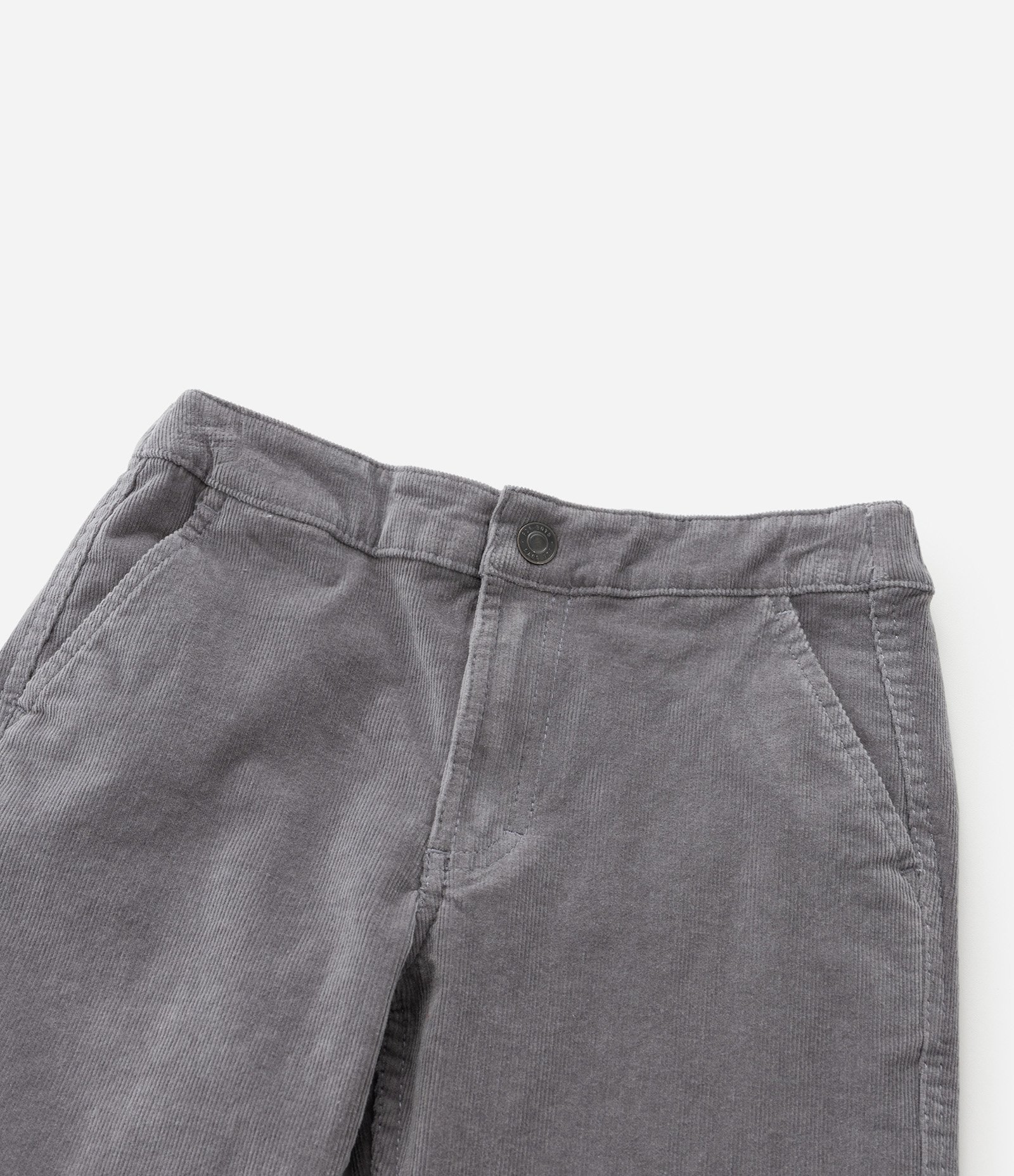 Calça Reta Infantil em Veludo com Bolsos - Tam 5 a 14  Anos Cinza 5