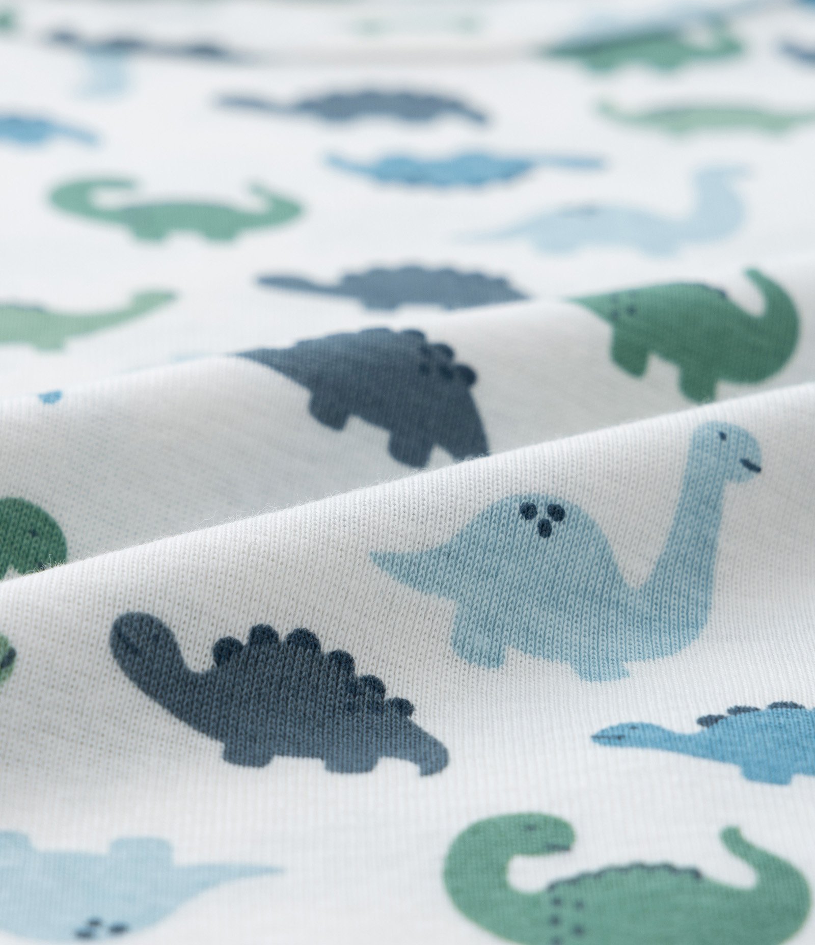 Body Infantil em Ribana com Estampa Dinos - Tam RN a 18 meses Branco/Azul 3