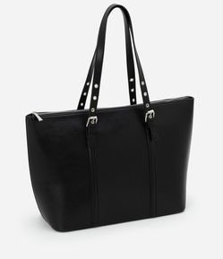 Bolsa Grande em PU Shopper com Detalhe de Cintinho e Fivela