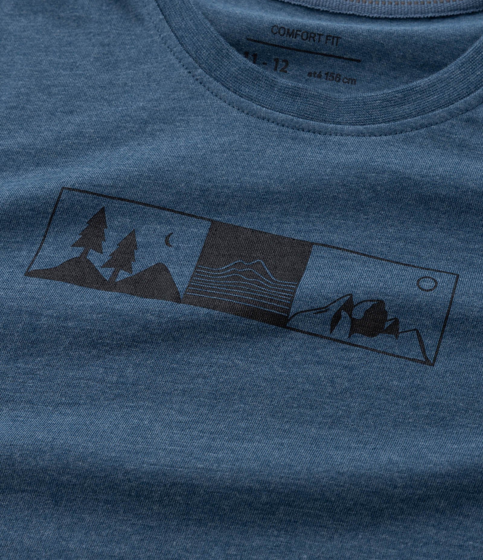 Camiseta Regular Infantil com Estampa Paisagem - Tam 5 a 14 Anos Azul 4