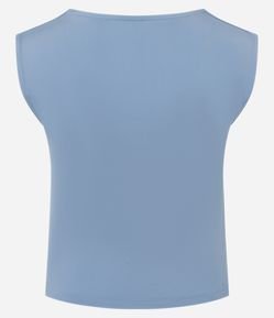 Blusa em Microfibra com Decote Quadrado