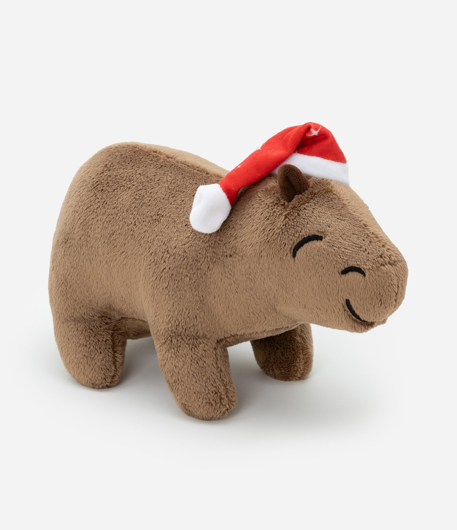 Almofada Pelúcia de Capivara Natalina Marrom 1