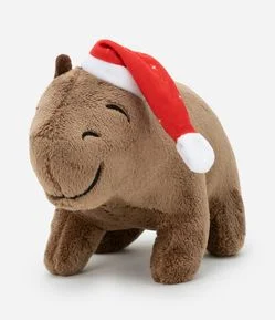 Almofada Pelúcia de Capivara Natalina