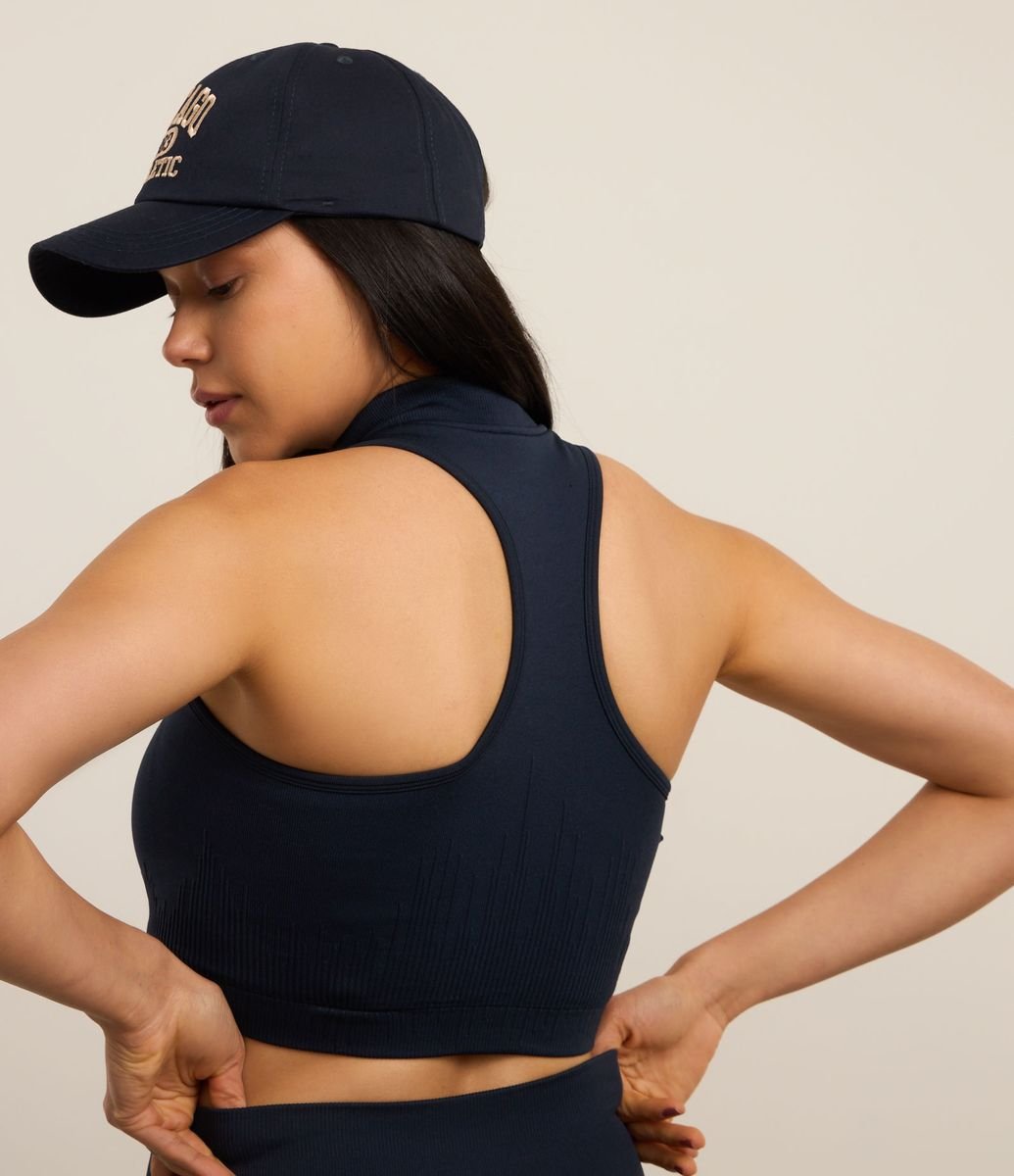 トップス Eaphi MULTI SHOULDER PARTS RIB TOPS Top Halterneck Esportivo em Poliamida Seamless sem Bojo com Zíper
