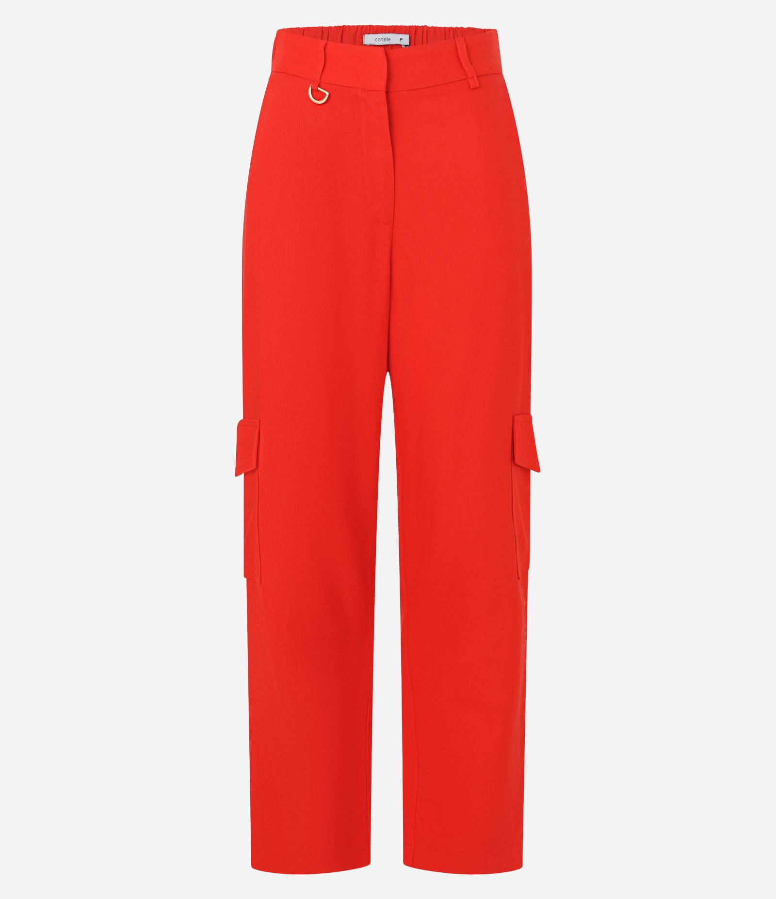 Calça em Viscolinho com Bolsos Cargo Vermelho 6