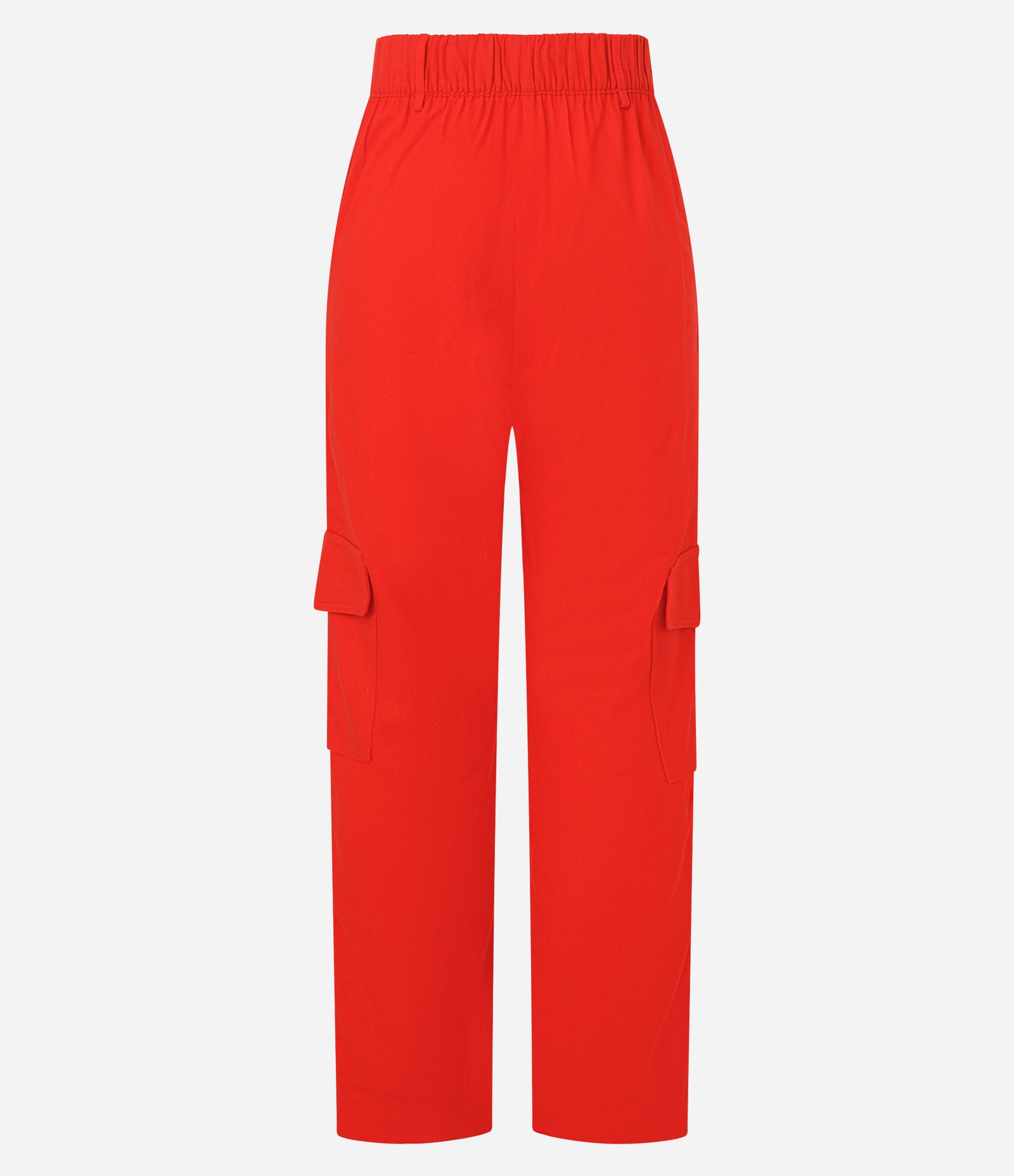 Calça em Viscolinho com Bolsos Cargo Vermelho 7