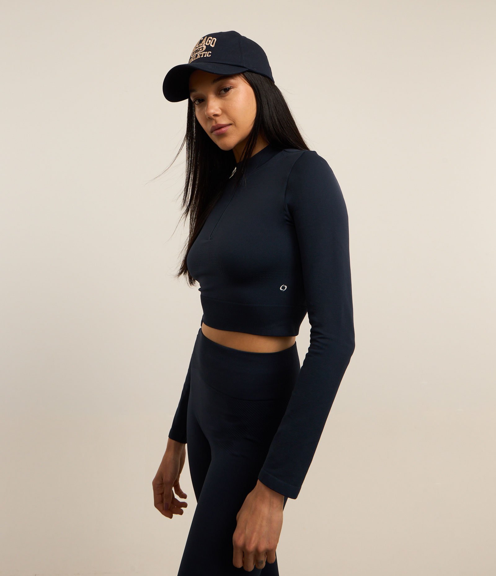 Camiseta Esportiva em Poliamida Seamless com Gola Alta Azul 3