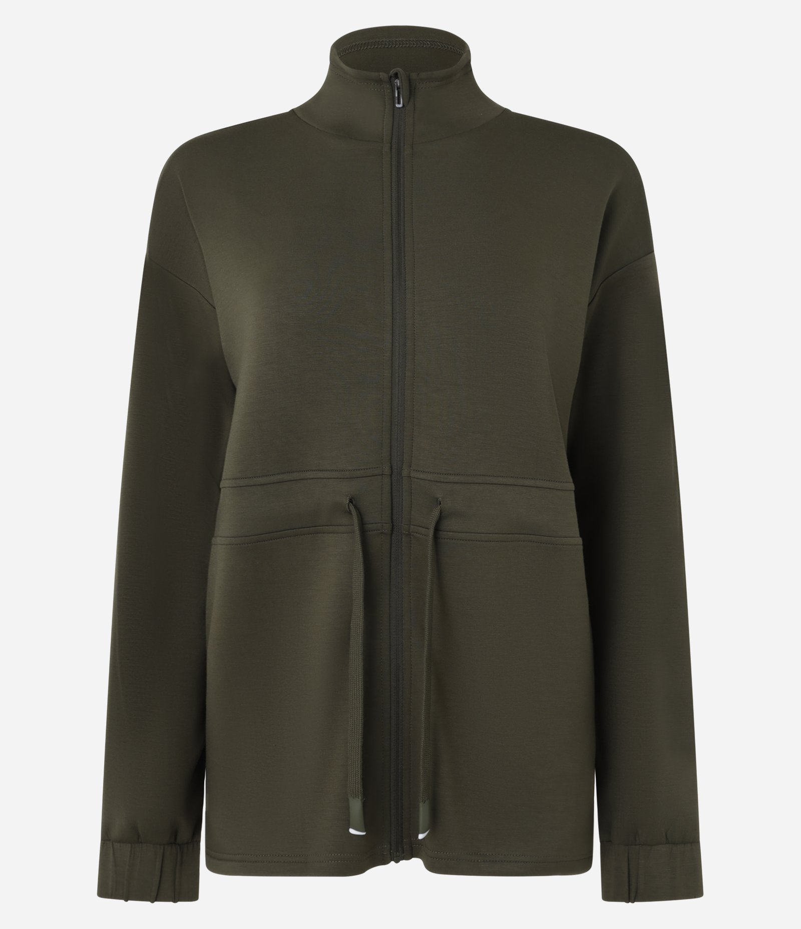 Jaqueta Parka Esportiva em Modal com Gola Alta Verde 5