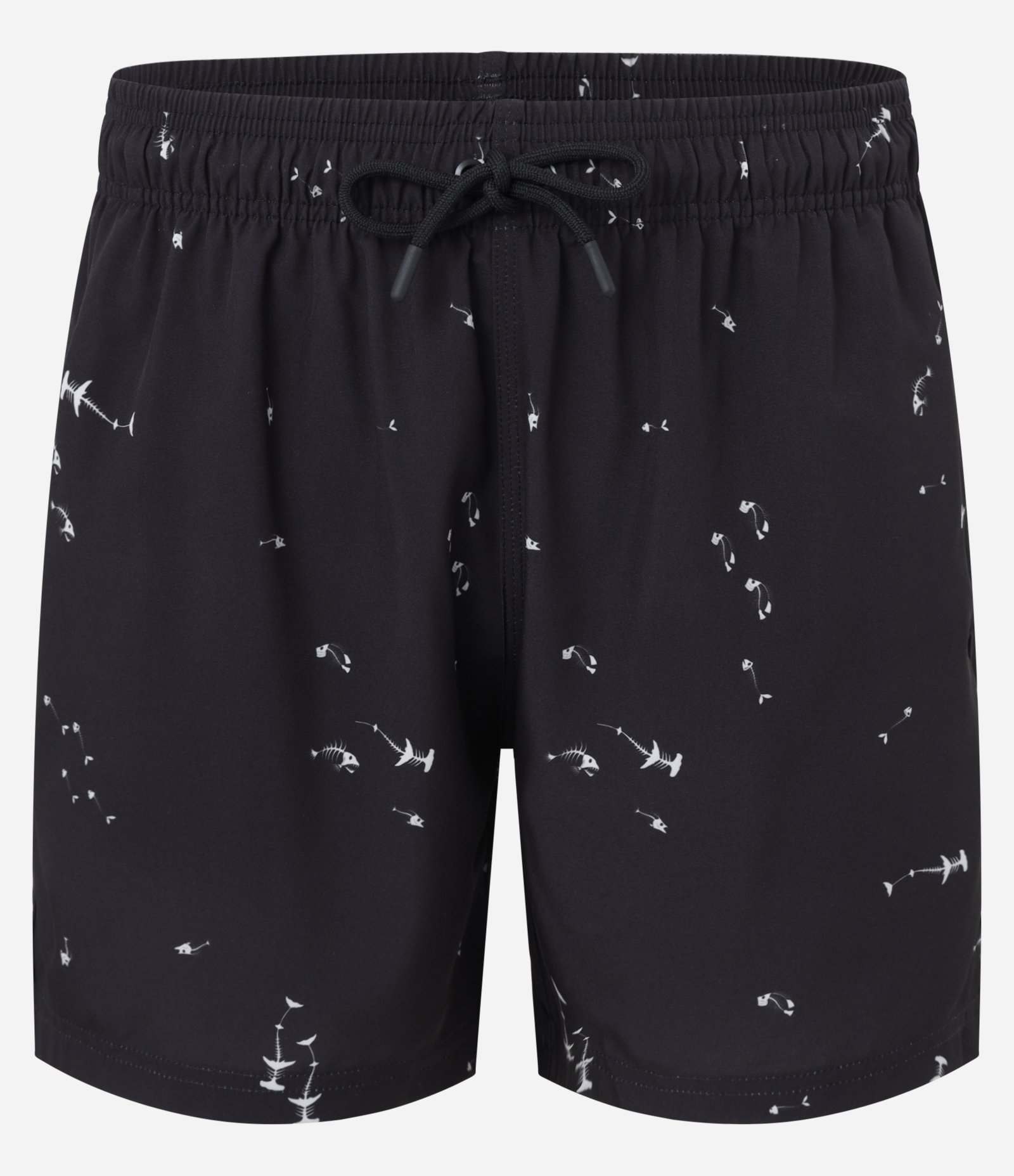 Bermuda com Cós Elástico e Estampa de Esqueleto de Tubarão Preto 5