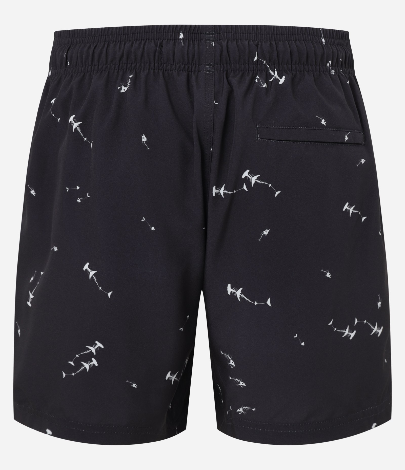 Bermuda com Cós Elástico e Estampa de Esqueleto de Tubarão Preto 6