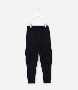 Calça Infantil em Moletom com Bolsos Cargo - Tam 5 a 14 Anos
