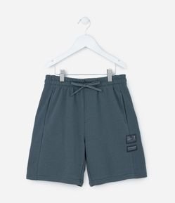 Bermuda Infantil com Etiqueta Aplicada - Tam 5 a 14 Anos