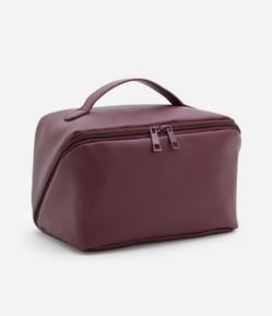 Nécessaire Baú em PU com Alça de Mão