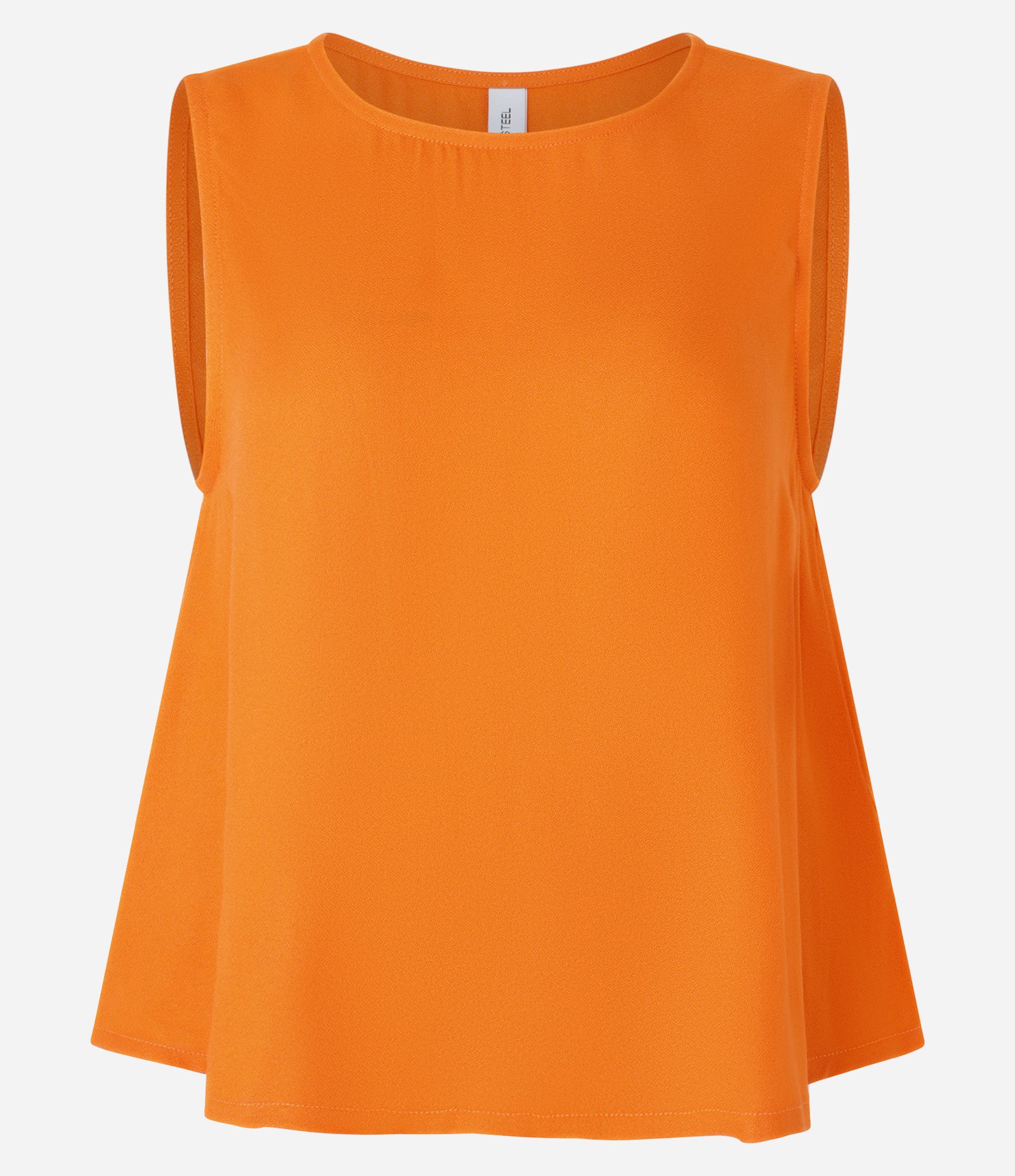 Blusa Soltinha Básica em Crepe Laranja 4