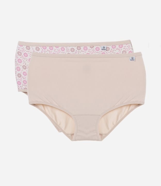 Kit 02 Calcinhas Altas em Microfibra Estampa Floral DelRio