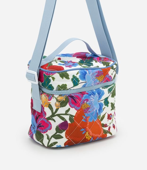 Lancheira Térmica em Material Sintético com Alça e Estampa Floral