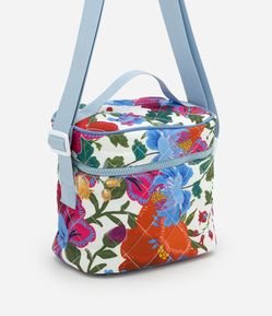 Lancheira Térmica em Material Sintético com Alça e Estampa Floral