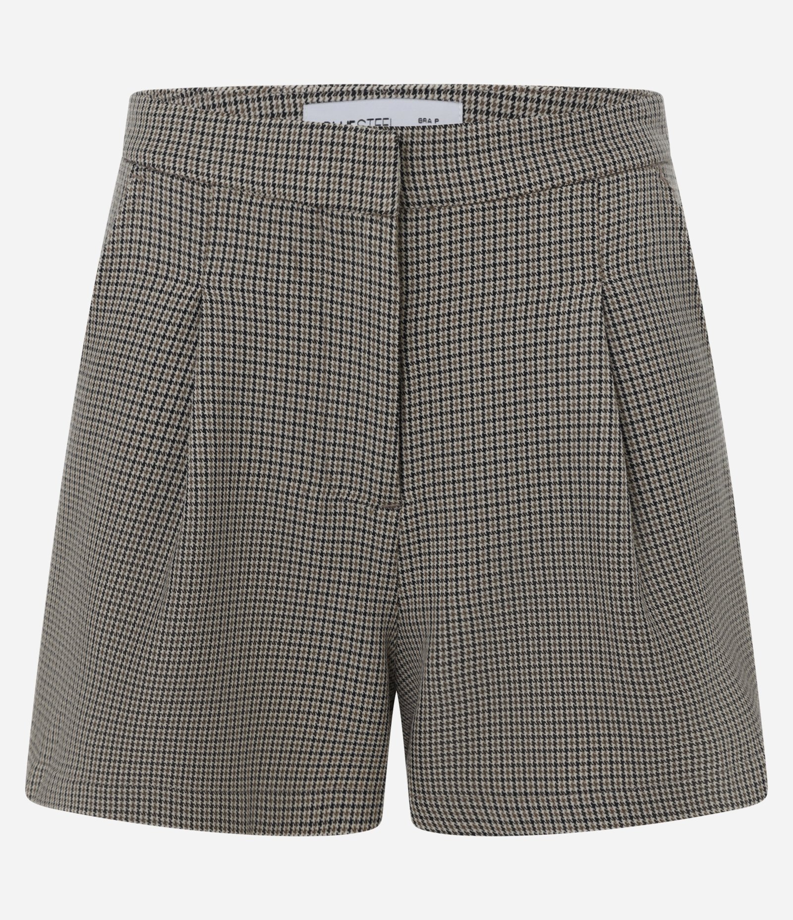 Short Curto em Alfaiataria Xadrez e Pregas Verde 3