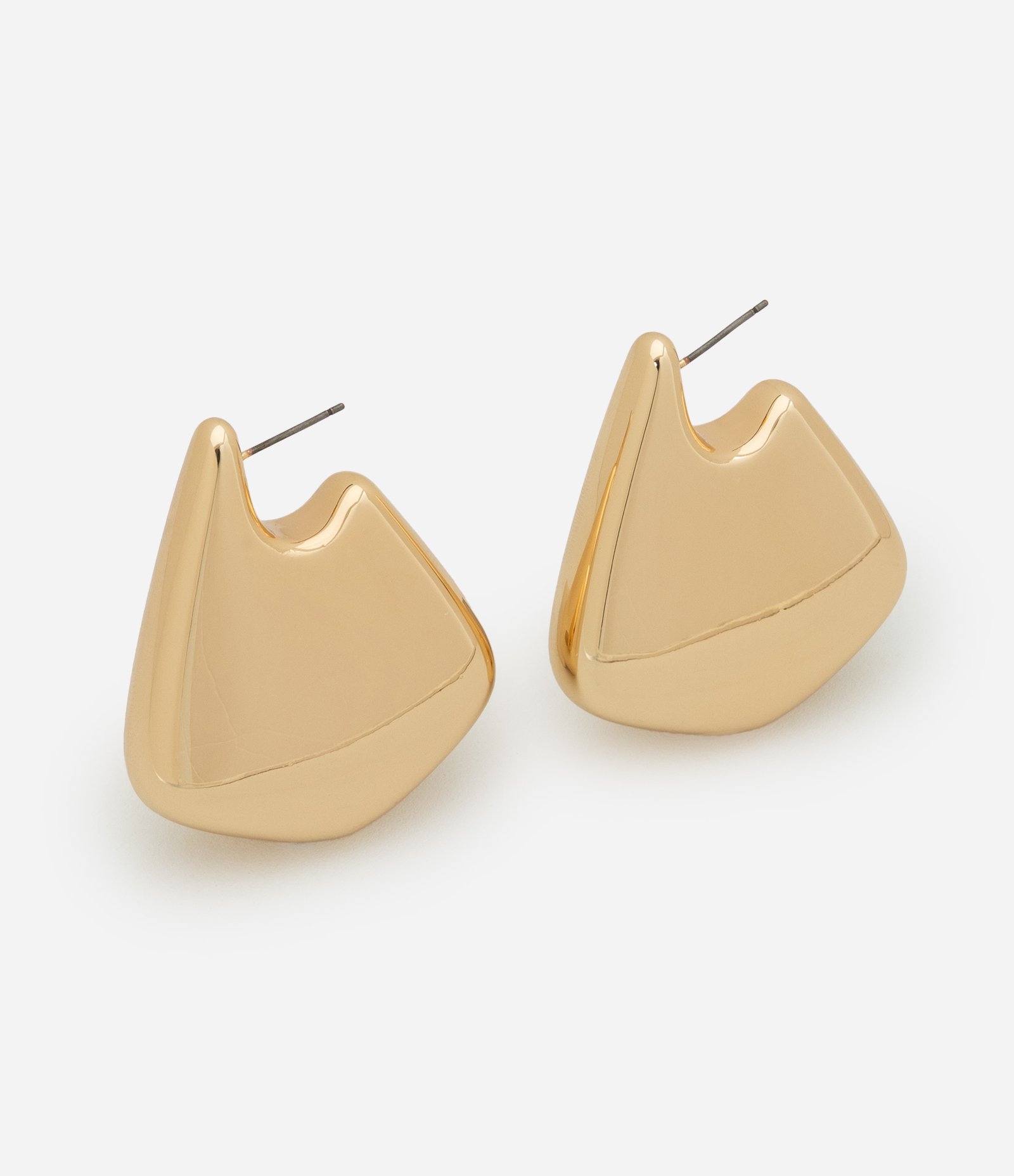 Brinco Argola Super Bold Triângular em Metal Dourado 1