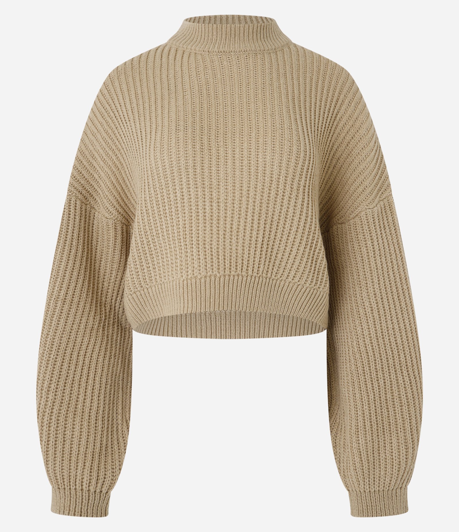 Suéter em Tricô Texturizado com Punho Ajustado Bege 4