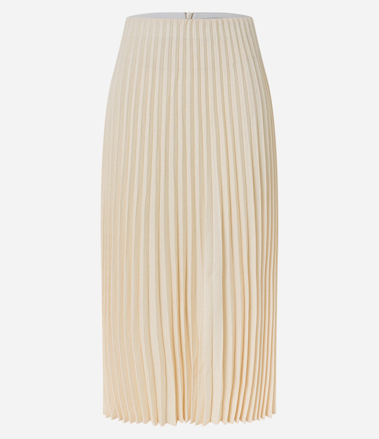 Saia Midi Alfaiatada com Textura Plissada Bege 8