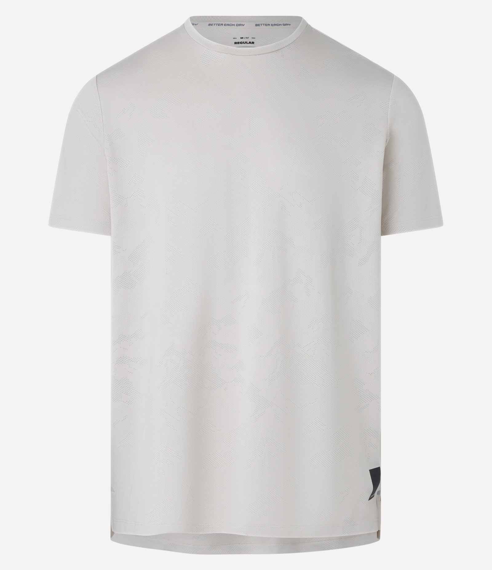 Camiseta Esportiva em Tecnologia Dry com Estampa Jacquard Off White 1
