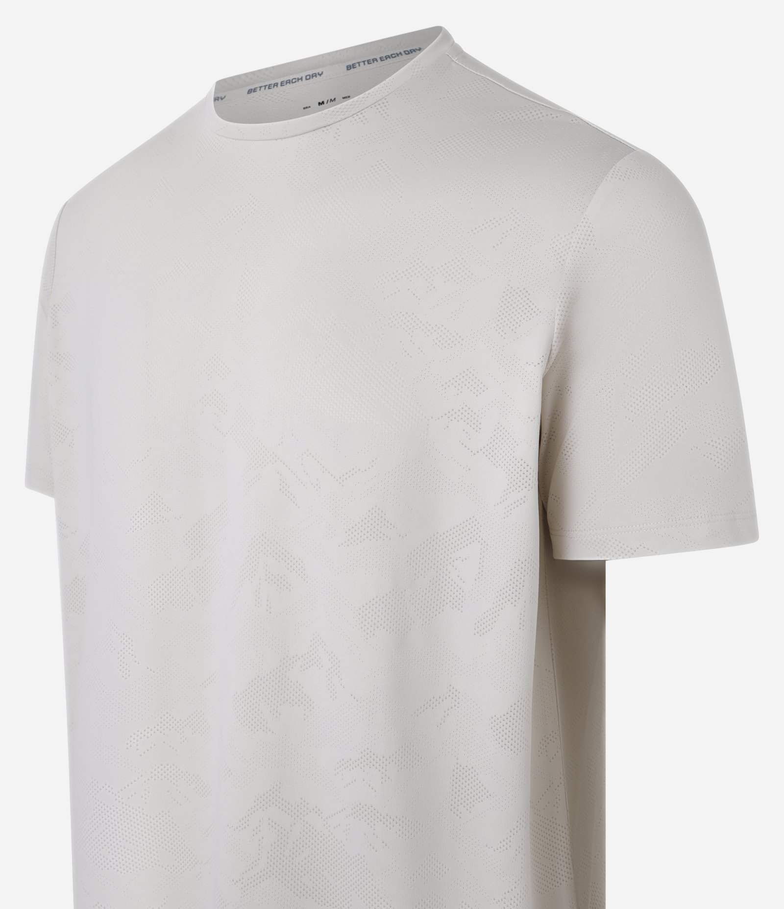 Camiseta Esportiva em Tecnologia Dry com Estampa Jacquard Off White 2