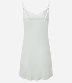 Camisola Alcinha em Viscose com Renda e Botões